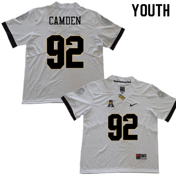 Youth #92 Austin Camden UCF Knights College Football Jerseys Sale-White - Click Image to Close